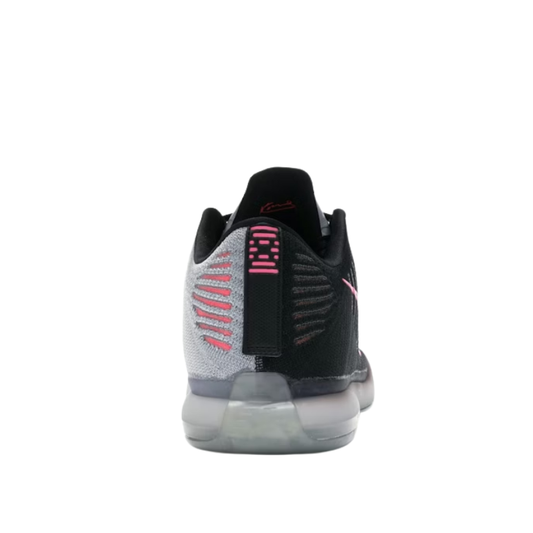 Nike Kobe 10 Elite Low Mambacurial Basketball Shoes with black, grey, and pink colorway