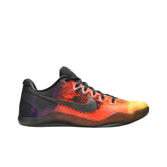 Nike Kobe 11 Sunset Basketball Shoes with multi-color gradient from orange to purple and black accents.