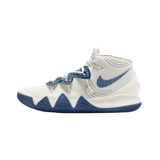Nike Kybrid S2 "Sashiko" Basketball Shoe in Cream and Blue with Embroidery