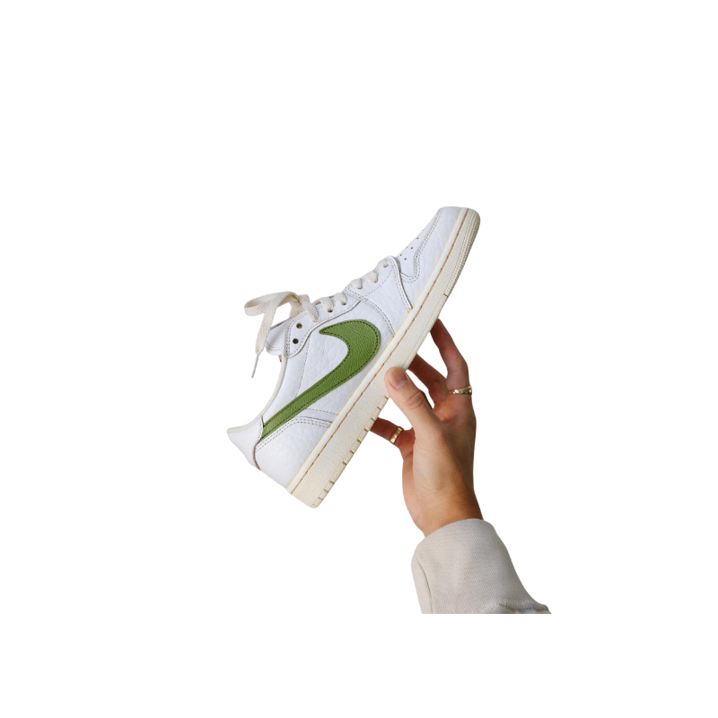 Nike Travis Scott x Air Jordan 1 Low "Matcha" Sneakers with Reverse Green Swoosh