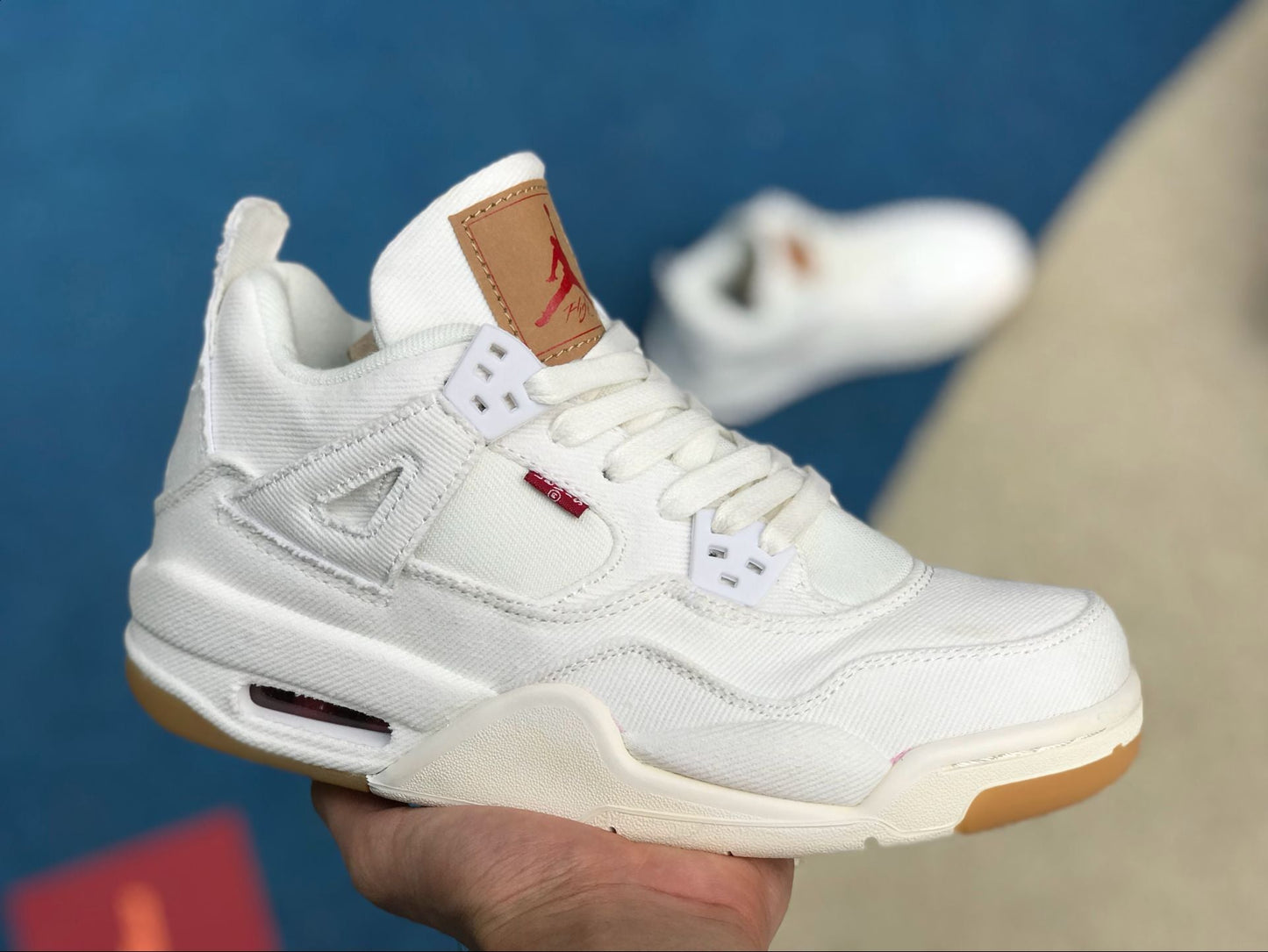 AJ 4 Retro Levi’s White (Levi’s Tag) Shoes Women's Sneakers – Nk0000657