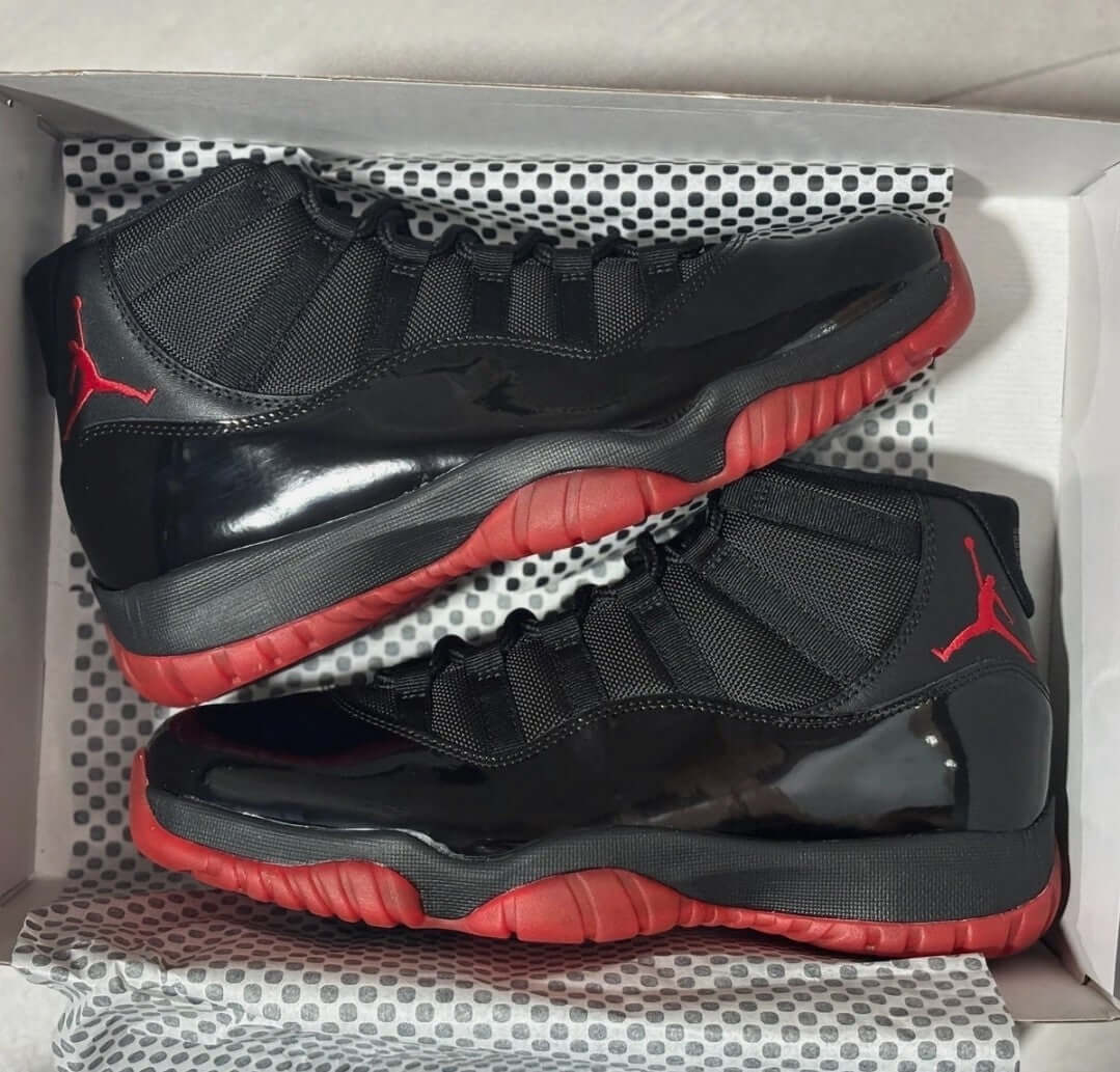 Air Jordan 11 DIRTY BRED Custom – Men’s Sneakers | Black/Red Retro Basketball Style