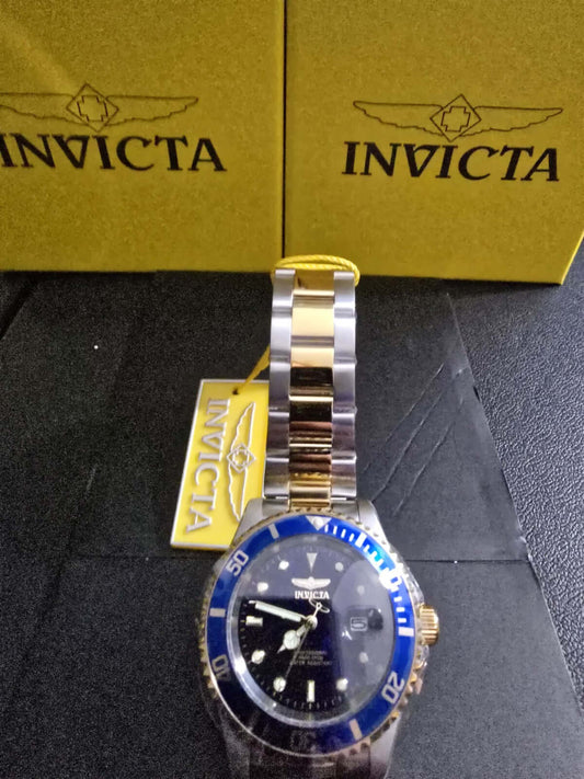 Invicta Pro Diver Men’s Watch 26972 – Blue Dial Quartz – Yellow Two-Tone Bracelet
