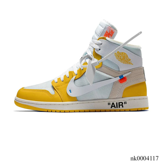 OW x AJ 1 High OG Canary Shoes Women's Sneakers – Nk0004117