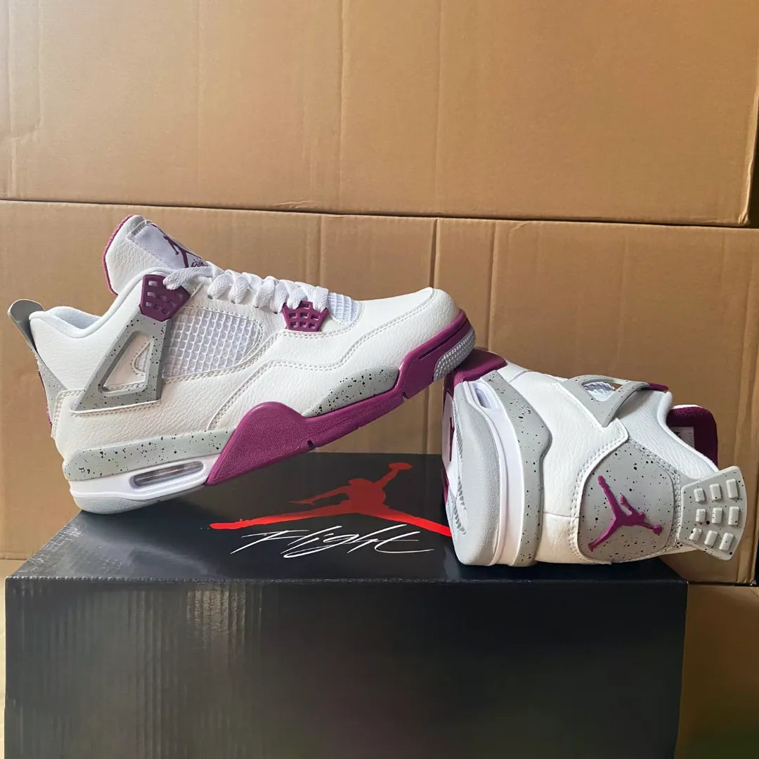 Aj 4 White Purple Cement Shoes Men'S Sneakers – Nk0004462