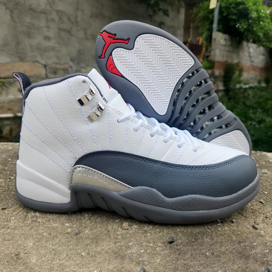 Aj 12 White Dark Grey Shoes Men'S Sneakers – Nk0004486