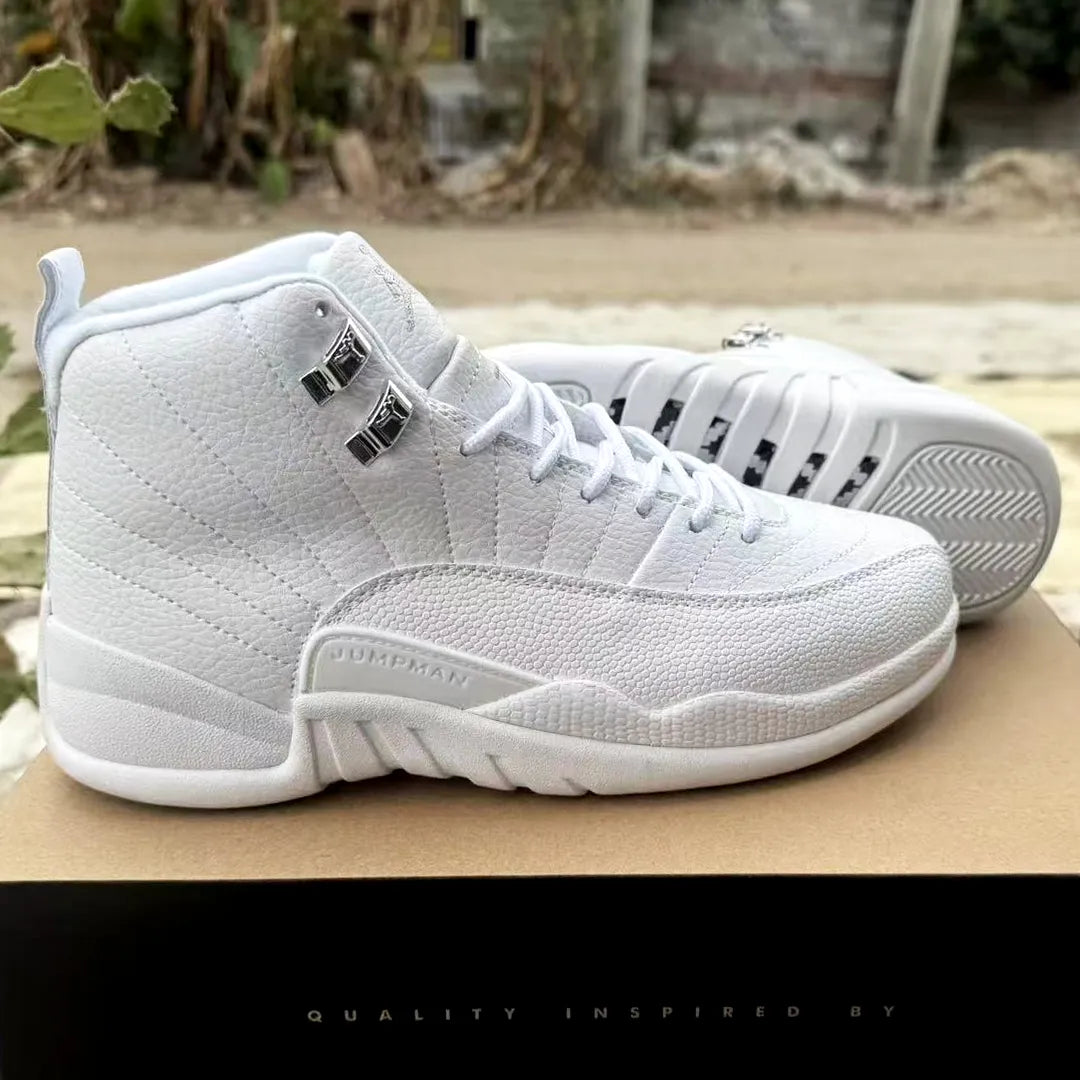 Aj 12 Triple White Shoes Men'S Sneakers – Nk0004696