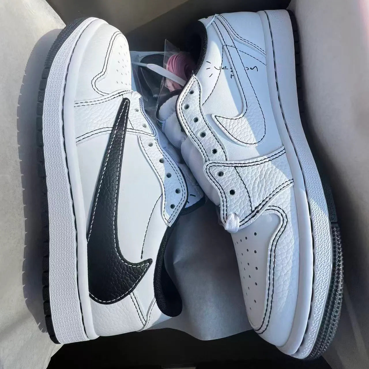 Travis Scott X Aj 1 Low Black White Phantom Shoes Men'S Sneakers – Nk0004797