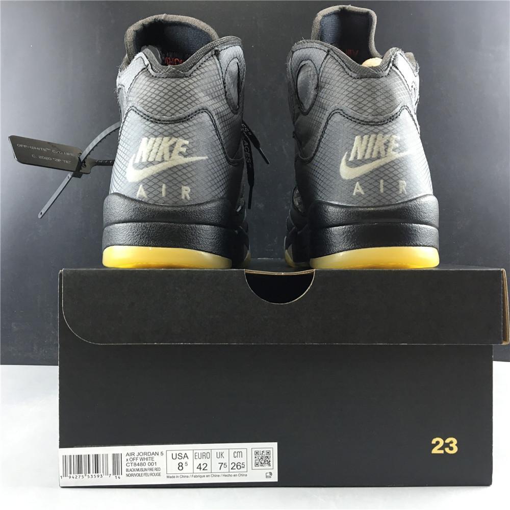 Aj 5 Retro Ow Black Shoes Men'S Sneakers – Nk0000158