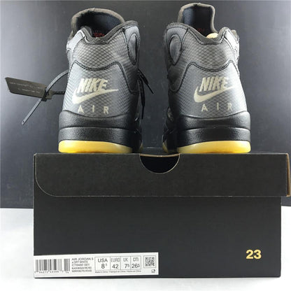 Aj 5 Retro Ow Black Shoes Men'S Sneakers – Nk0000158