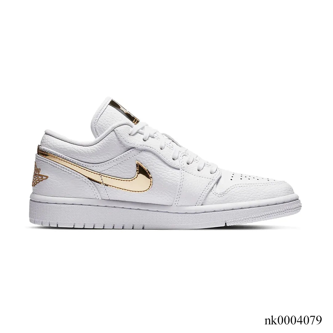 AJ 1 Low White/Metallic Gold Shoes Women's Sneakers – Nk0004079