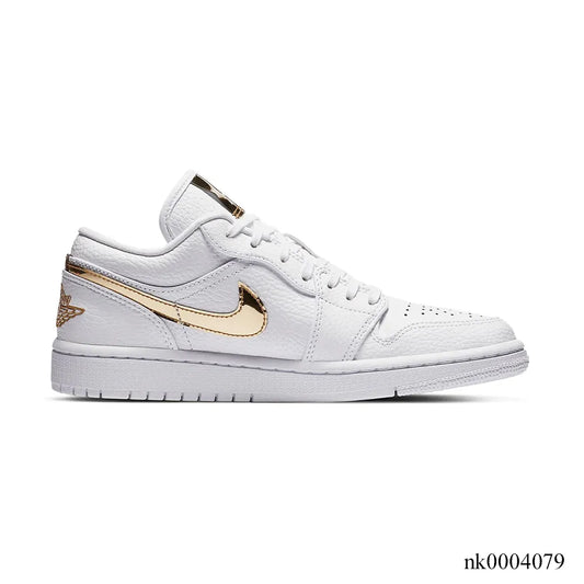 AJ 1 Low White/Metallic Gold Shoes Women's Sneakers – Nk0004079