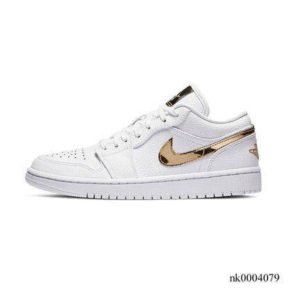 AJ 1 Low White/Metallic Gold Shoes Women's Sneakers – Nk0004079