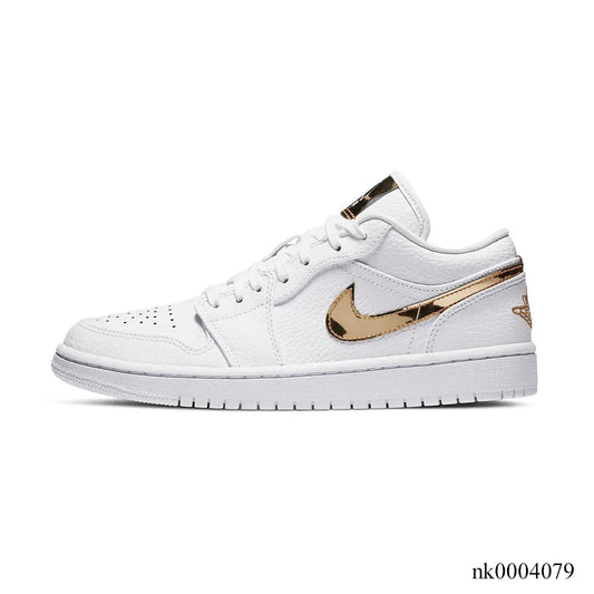Aj 1 Low White/Metallic Gold Shoes Men'S Sneakers – Nk0004079