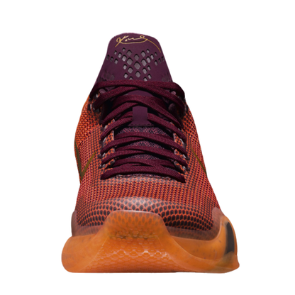 Nike Kobe 10 Silk Road Basketball Shoe with Merlot, Total Orange, and Metallic Gold