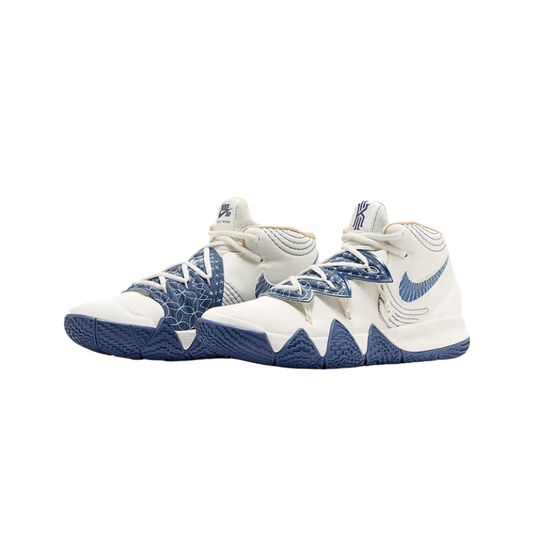 Nike Kybrid S2 "Sashiko" Basketball Shoe in Cream and Blue with Embroidery