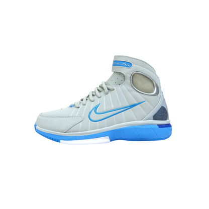 Nike 2k4 Air Zoom Huarache Wolf Grey Uni Blue Hyper Shoe showcasing stylish design and advanced cushioning.