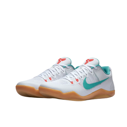 Nike Kobe 11 EM Low Summer Basketball Shoes with White and Washed Teal accents