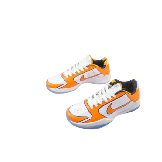 Nike Kobe 5 Protro Devin Booker Exclusive PE Sneaker in vibrant orange and white colorway.