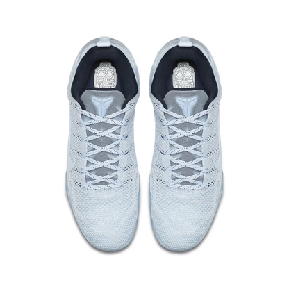 Nike Kobe 11 Elite Low 4KB Pale Horse Basketball Shoes with light grey Flyknit upper and skull motif