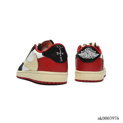 Travis Scott X Aj 1 Low Red Black Custom Shoes Men'S Sneakers – Nk0003976