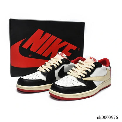 Travis Scott X Aj 1 Low Red Black Custom Shoes Men'S Sneakers – Nk0003976
