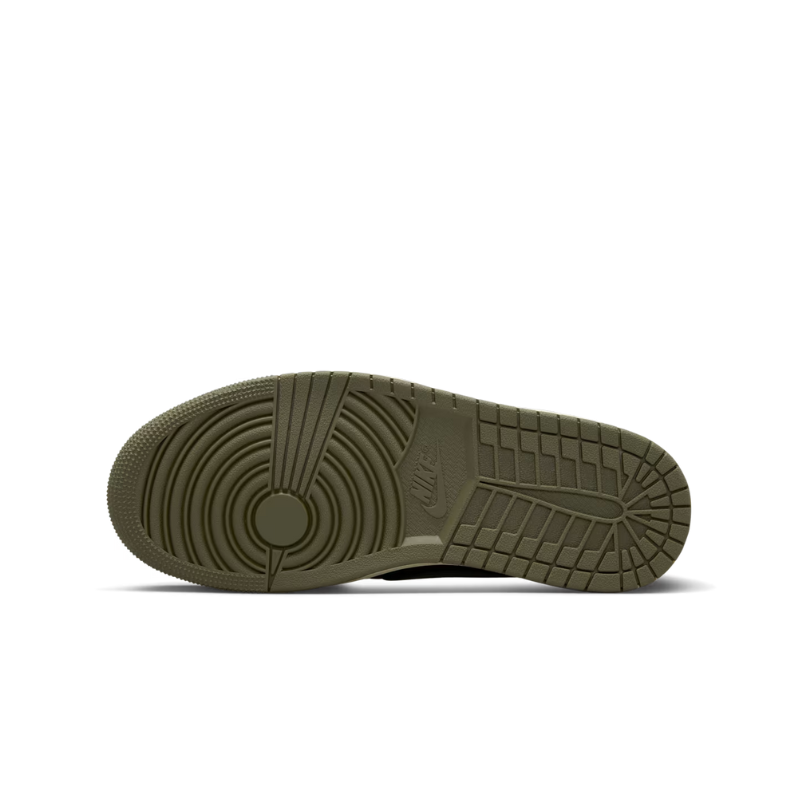 Nike Travis Scott x Air Jordan 1 "Medium Olive" Sneakers with Reverse Swoosh