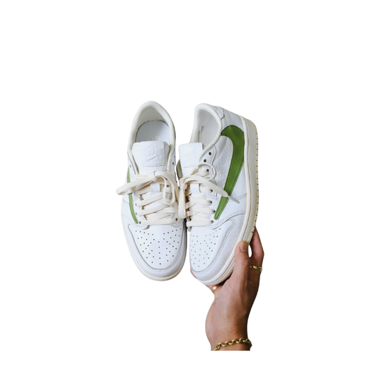Nike Travis Scott x Air Jordan 1 Low "Matcha" Sneakers with Reverse Green Swoosh