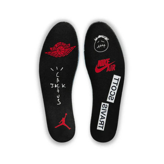 Nike Travis Scott x Air Jordan 1 Retro Low OG "Pale Vanilla" Sneakers with beige leather upper and reversed Swoosh