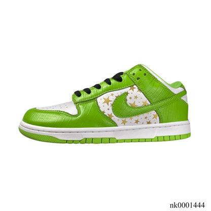 SB Dunk Low White Green x Supreme Shoes Women's Sneakers – Nk0001444