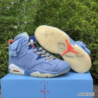 Aj 6 X Travis Scott Houston Oilers Light Blue Shoes Men'S Sneakers – Nk0003785