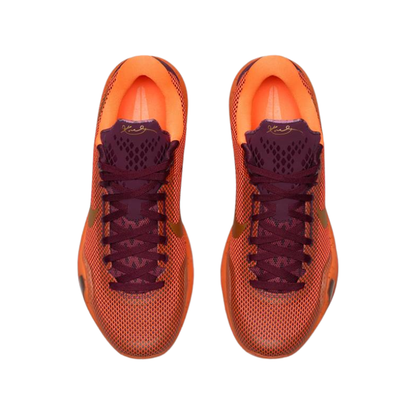 Nike Kobe 10 Silk Road Basketball Shoe with Merlot, Total Orange, and Metallic Gold