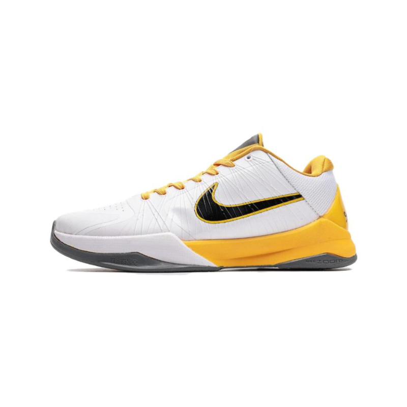 Nike Zoom Kobe 5 Del Sol basketball shoes, Kobe Bryant yellow accent sneaker