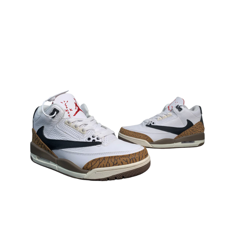 Nike Travis Scott 2 x Air Jordan 3 Tan Brown Sneakers
