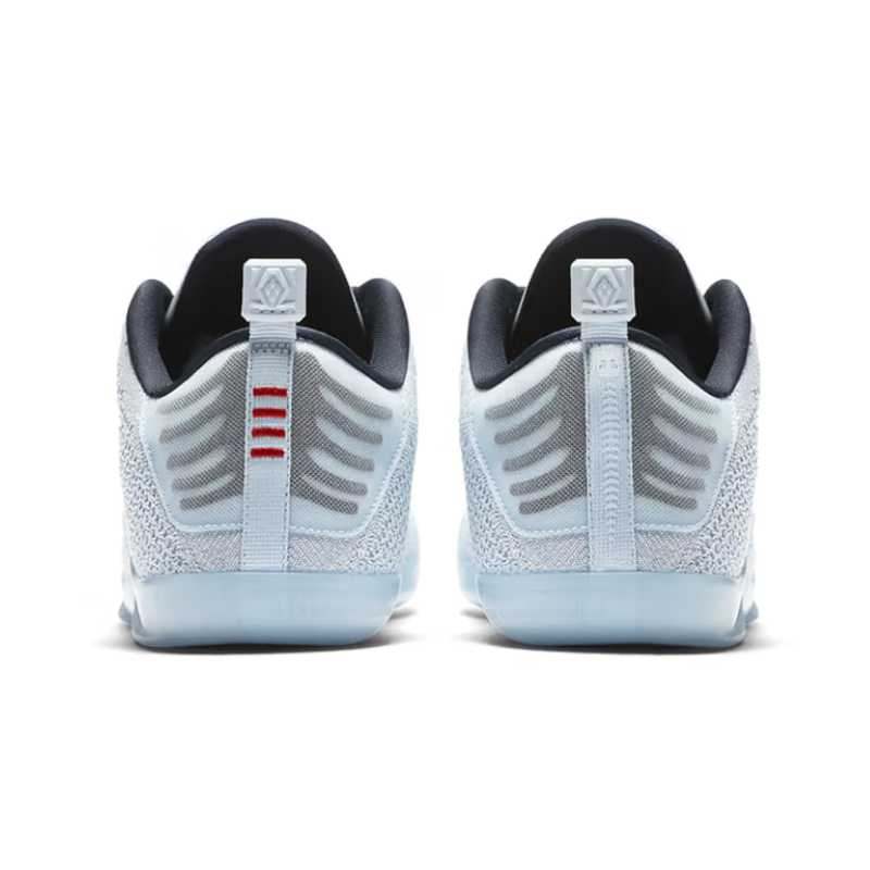 Nike Kobe 11 Elite Low 4KB Pale Horse Basketball Shoes with light grey Flyknit upper and skull motif