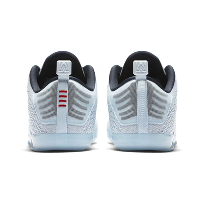 Nike Kobe 11 Elite Low 4KB Pale Horse Basketball Shoes with light grey Flyknit upper and skull motif