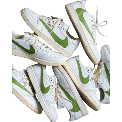 Nike Travis Scott x Air Jordan 1 Low "Matcha" Sneakers with Reverse Green Swoosh