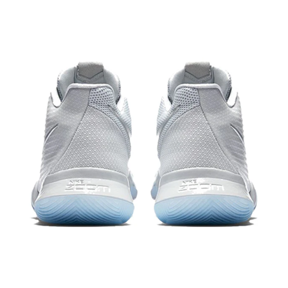Nike Kyrie 3 "Time to Shine" Basketball Shoe with chrome Swoosh, translucent icy-blue outsole, and white upper with multi-color details for traction.