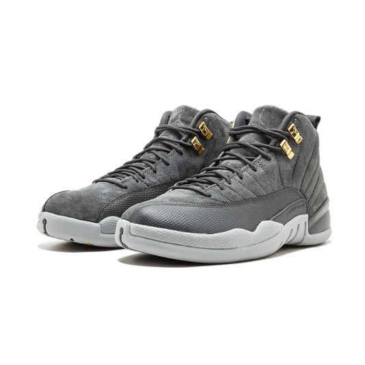Nike Air Jordan 12 Retro Grey Leather Sneakers