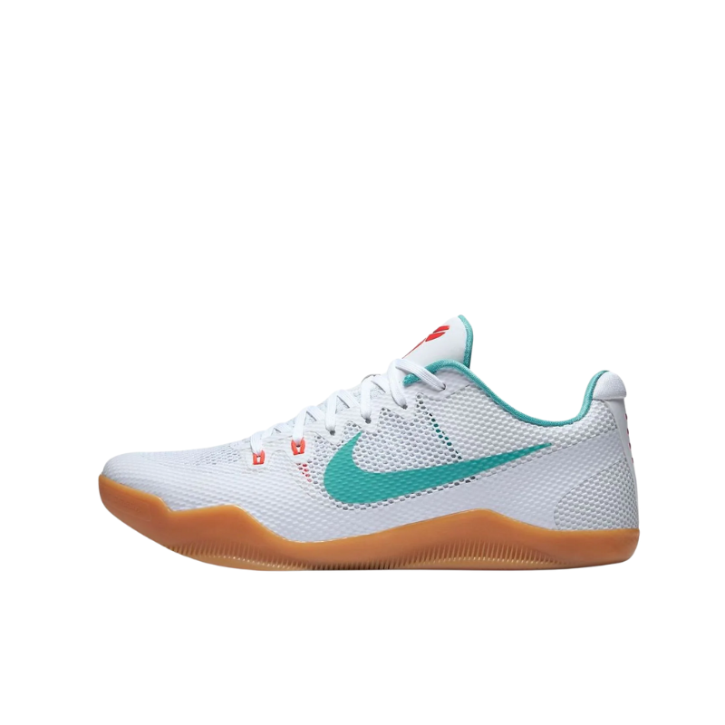 Nike Kobe 11 EM Low Summer Basketball Shoes with White and Washed Teal accents