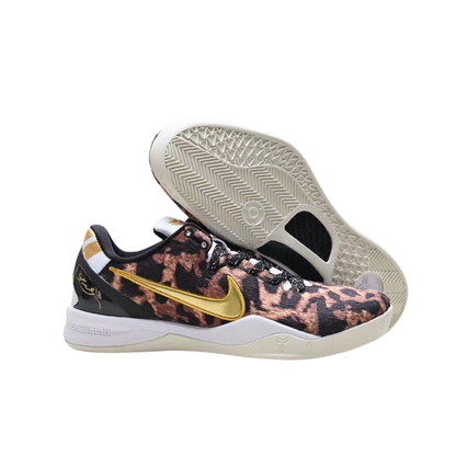 Nike Kobe 8 Protro Leopard Pe an Exclusive Basketball Shoe featuring a leopard print design and gold accents.