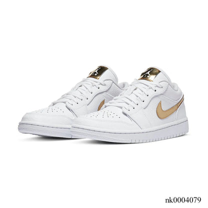 AJ 1 Low White/Metallic Gold Shoes Women's Sneakers – Nk0004079