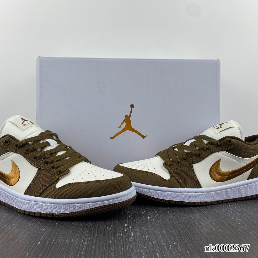 AJ 1 Low Light Olive Shoes Women's Sneakers – Nk0002367