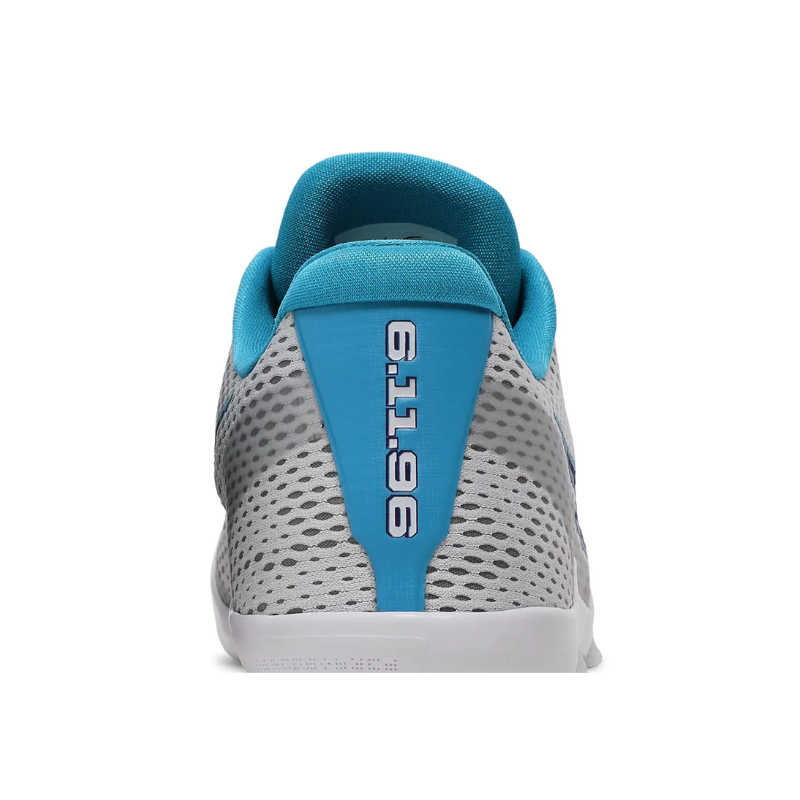 Nike Kobe 11 Low Draft Day Basketball Shoes with white, blue lagoon, and court purple accents