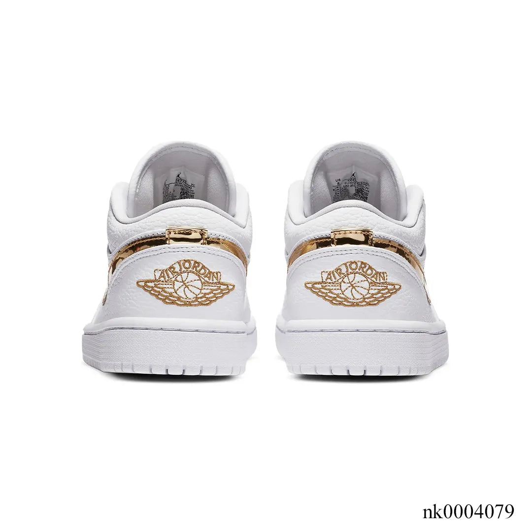 AJ 1 Low White/Metallic Gold Shoes Women's Sneakers – Nk0004079