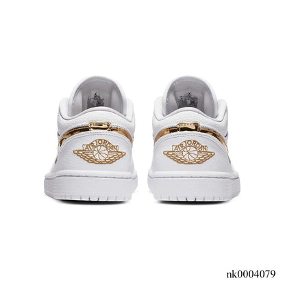 AJ 1 Low White/Metallic Gold Shoes Women's Sneakers – Nk0004079