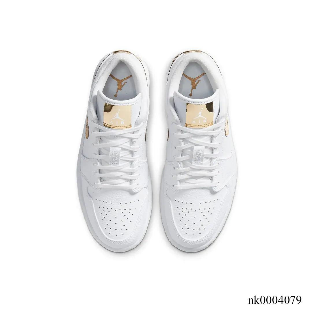 AJ 1 Low White/Metallic Gold Shoes Women's Sneakers – Nk0004079
