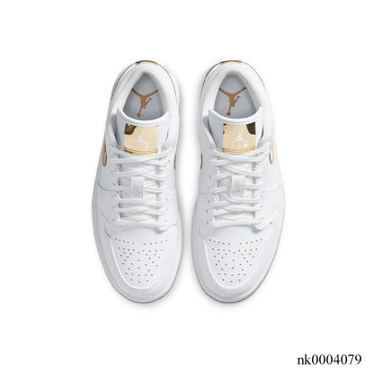 AJ 1 Low White/Metallic Gold Shoes Women's Sneakers – Nk0004079
