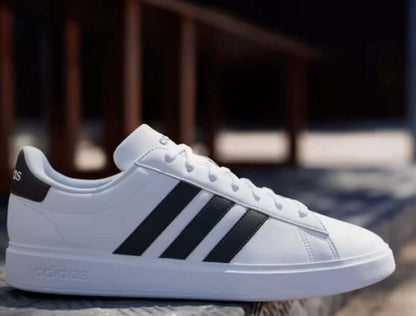 Adidas Grand Court 2.0 EL Kids Sneakers – White/Black GW6521 | Size 4 | Classic Everyday Comfort