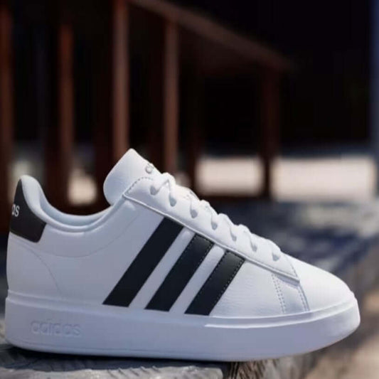 Adidas Grand Court 2.0 EL Kids Sneakers – White/Black GW6521 | Size 4 | Classic Everyday Comfort